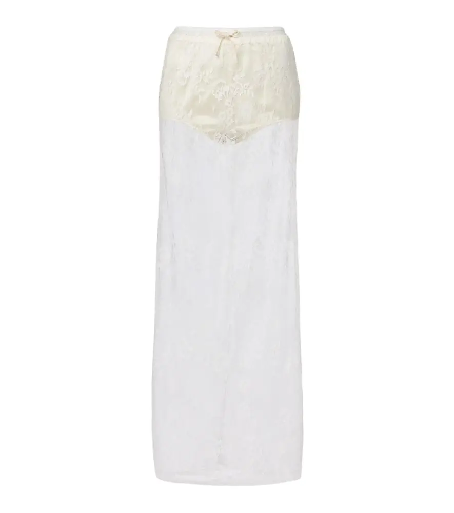 Aya Muse Eteri bow-detail floral lace maxi skirt