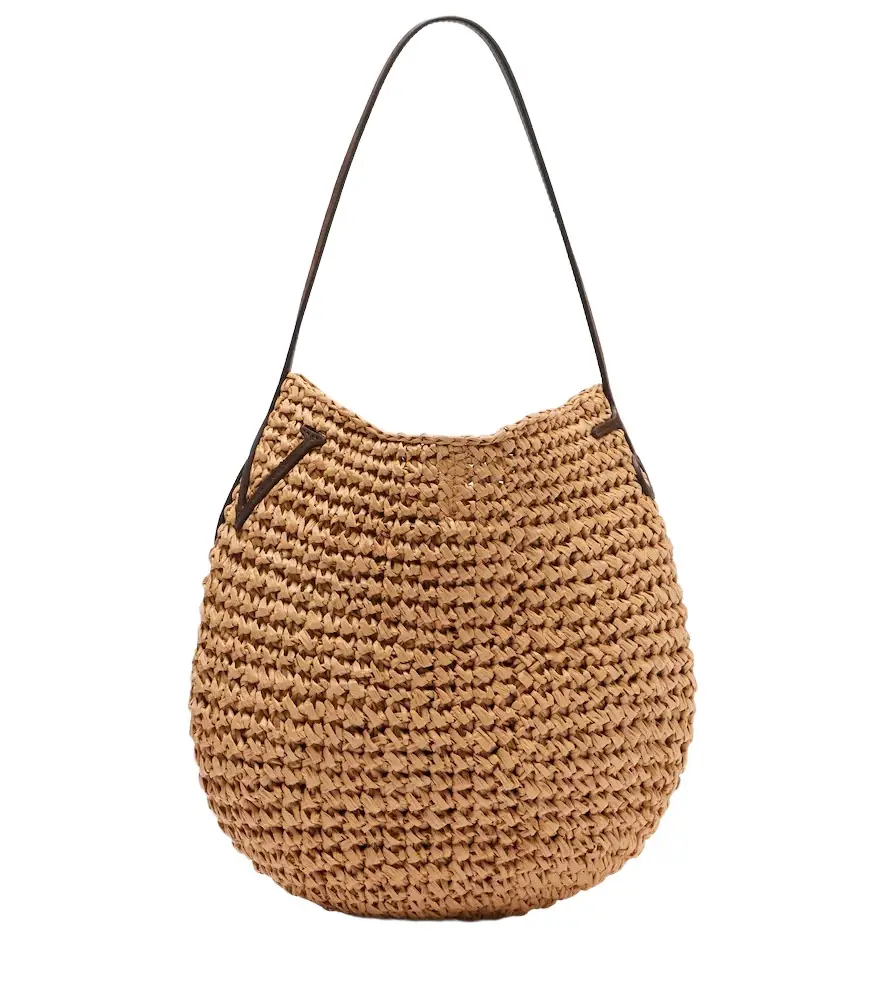 JW Anderson Bulb Small raffia bucket bag