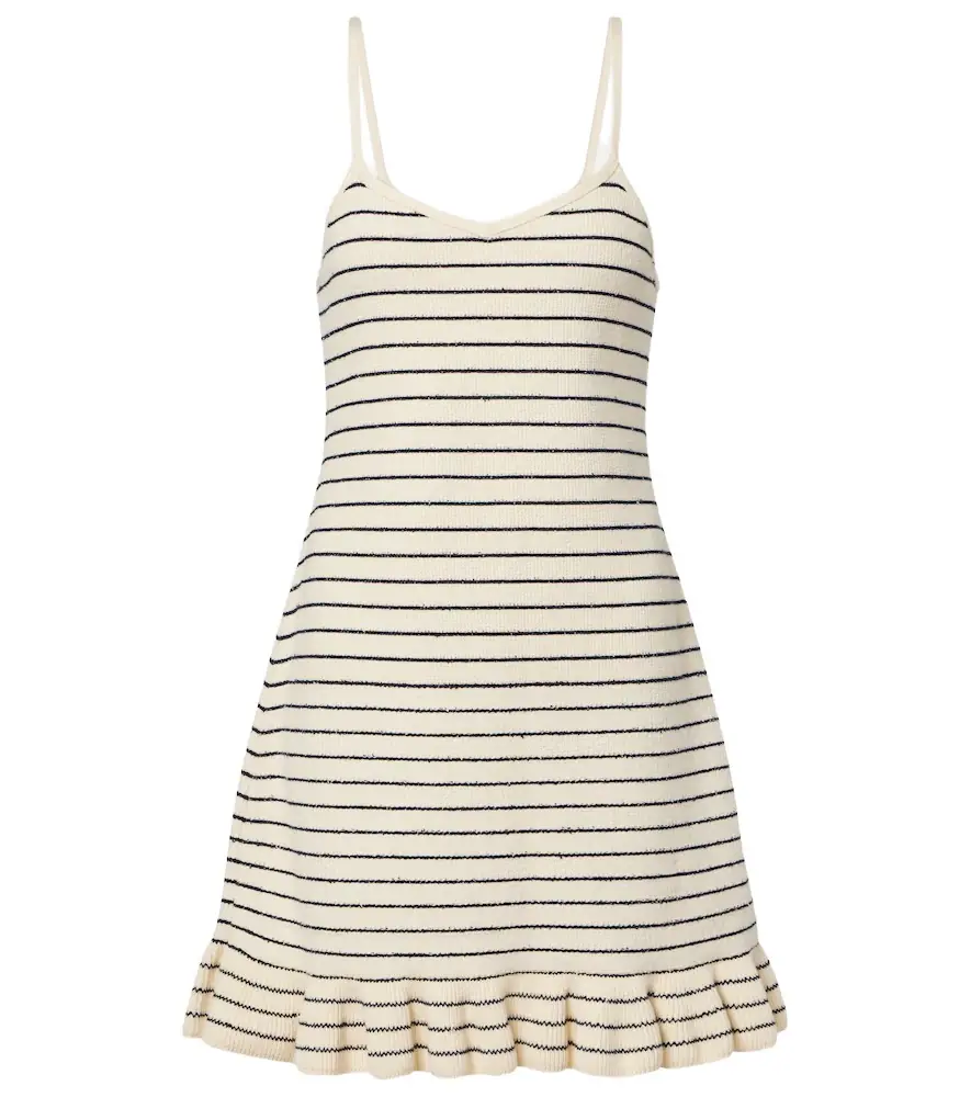 JW Anderson Striped cotton-blend minidress
