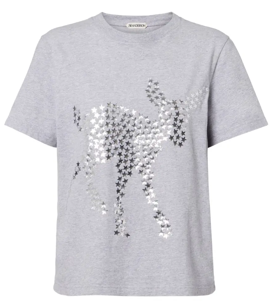 JW Anderson Embellished cotton jersey T-shirt