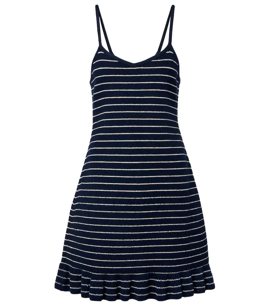 JW Anderson Striped cotton-blend minidress