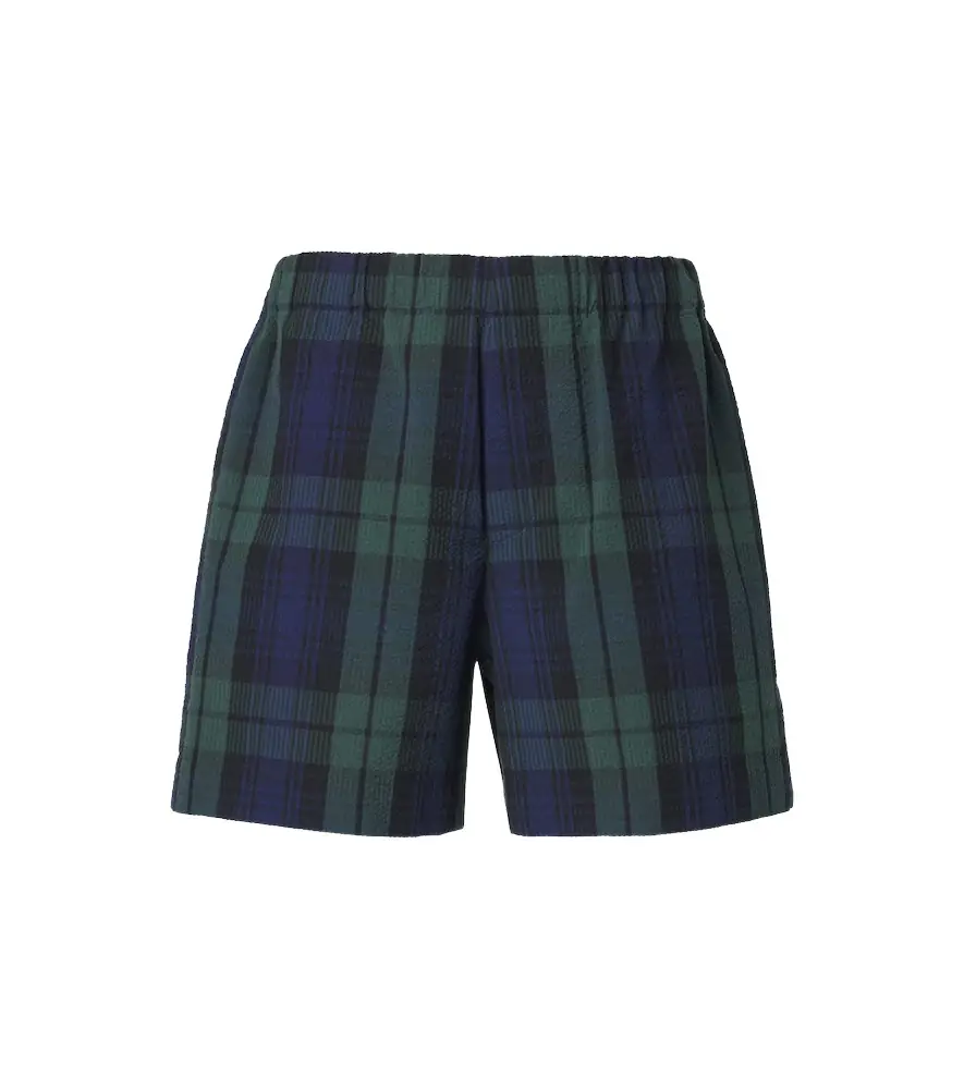 JW Anderson Checked cotton seersucker shorts