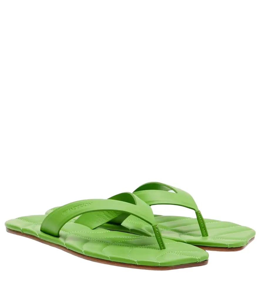 JW Anderson Leaf leather thong sandals