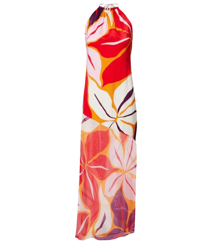 Cala de la Cruz Accasia floral halterneck maxi dress