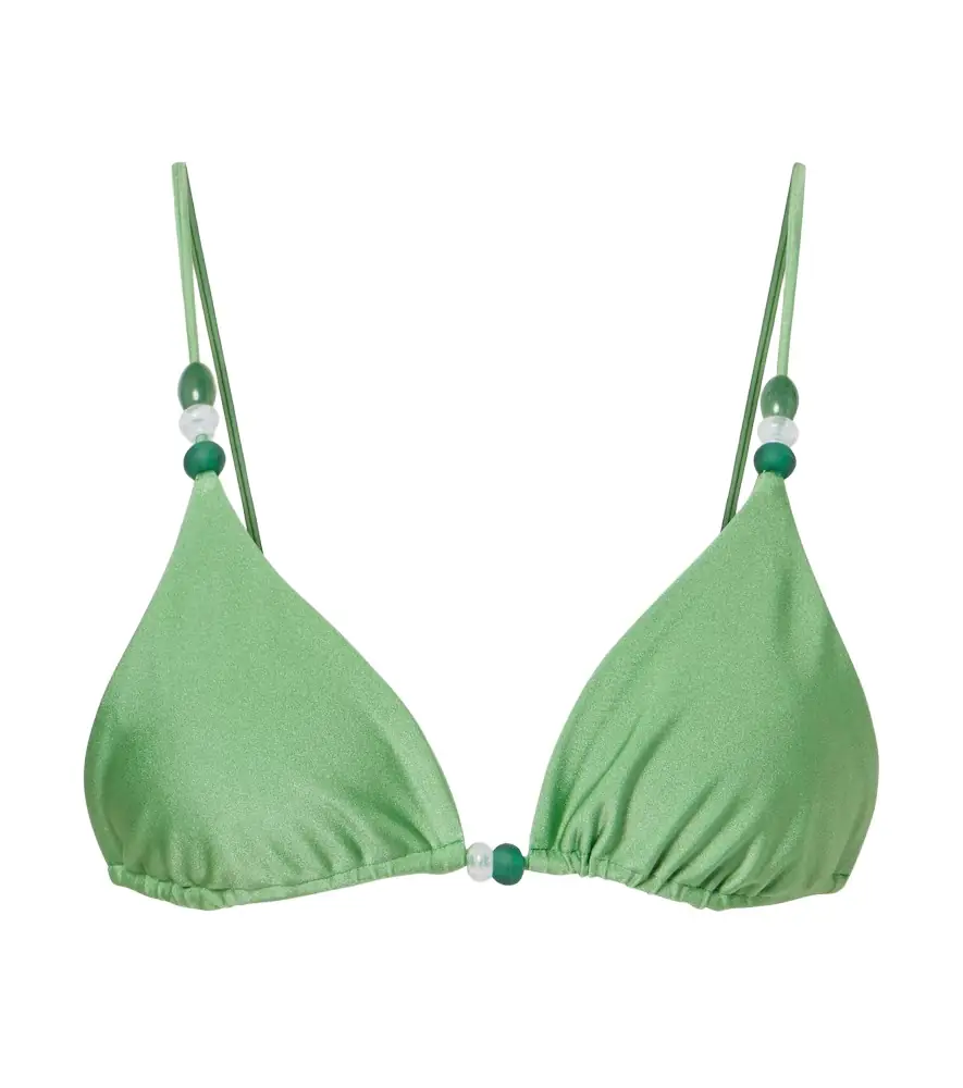 Jade Swim Via beaded triangle bikini top