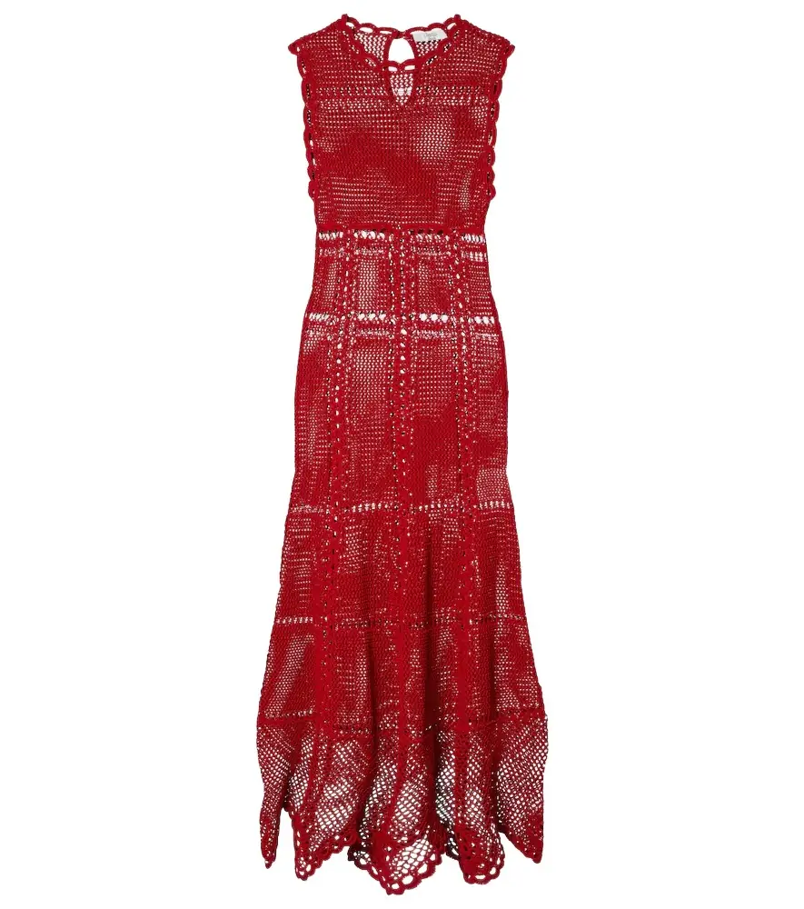 Erdem Cotton crochet midi dress