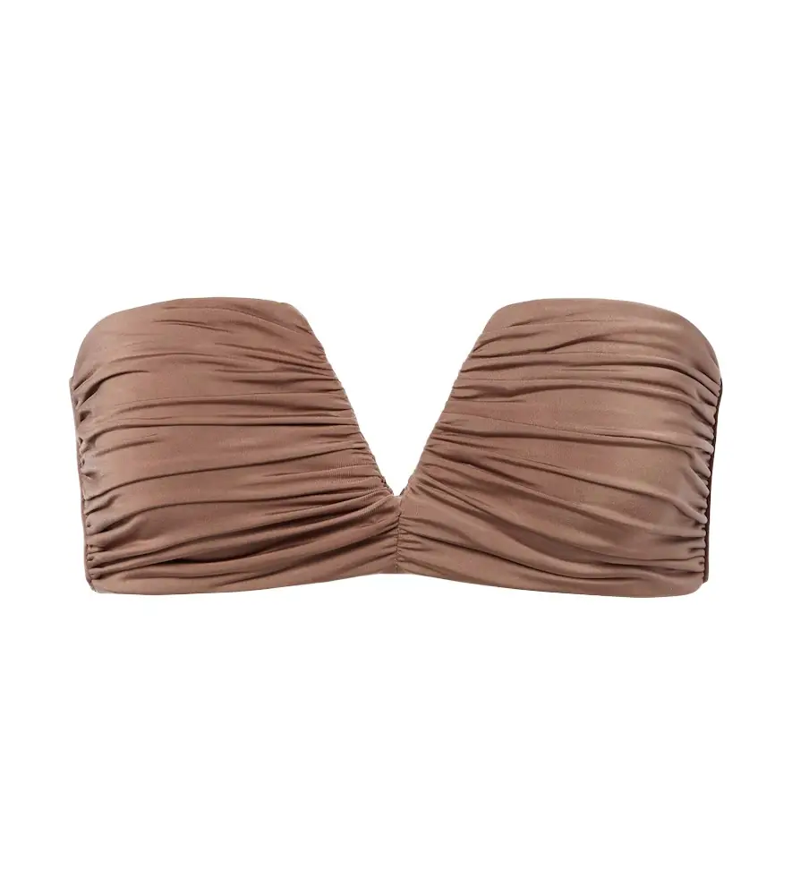 Jade Swim Clara ruched bandeau bikini top