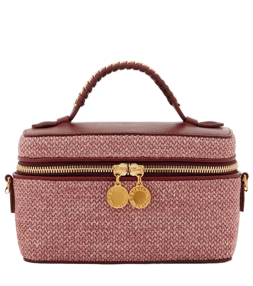 Stella McCartney Falabella raffia-effect vanity bag