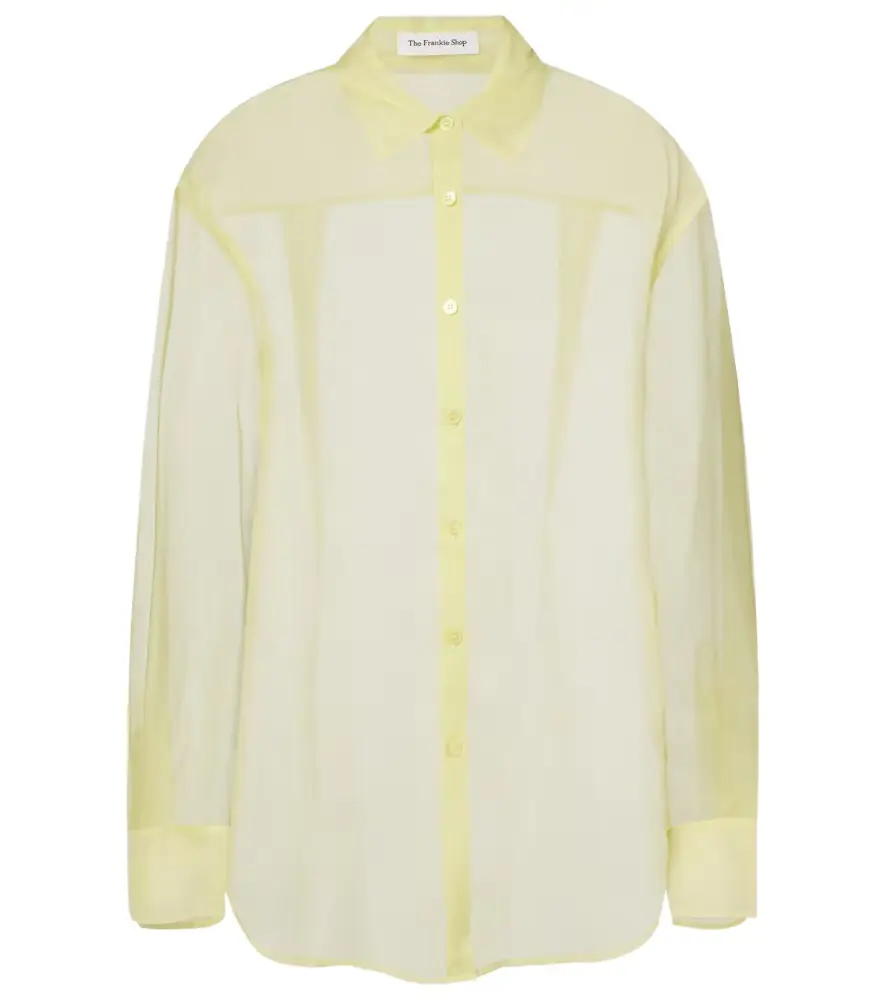 The Frankie Shop Peri sheer silk-blend shirt
