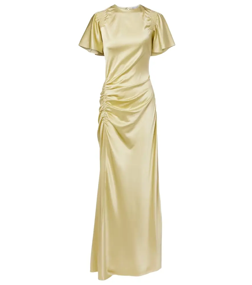Veronica Beard Huntleigh ruched silk-blend satin gown