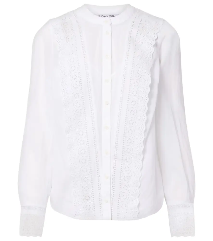 Veronica Beard Clermont broderie anglaise cotton-blend shirt