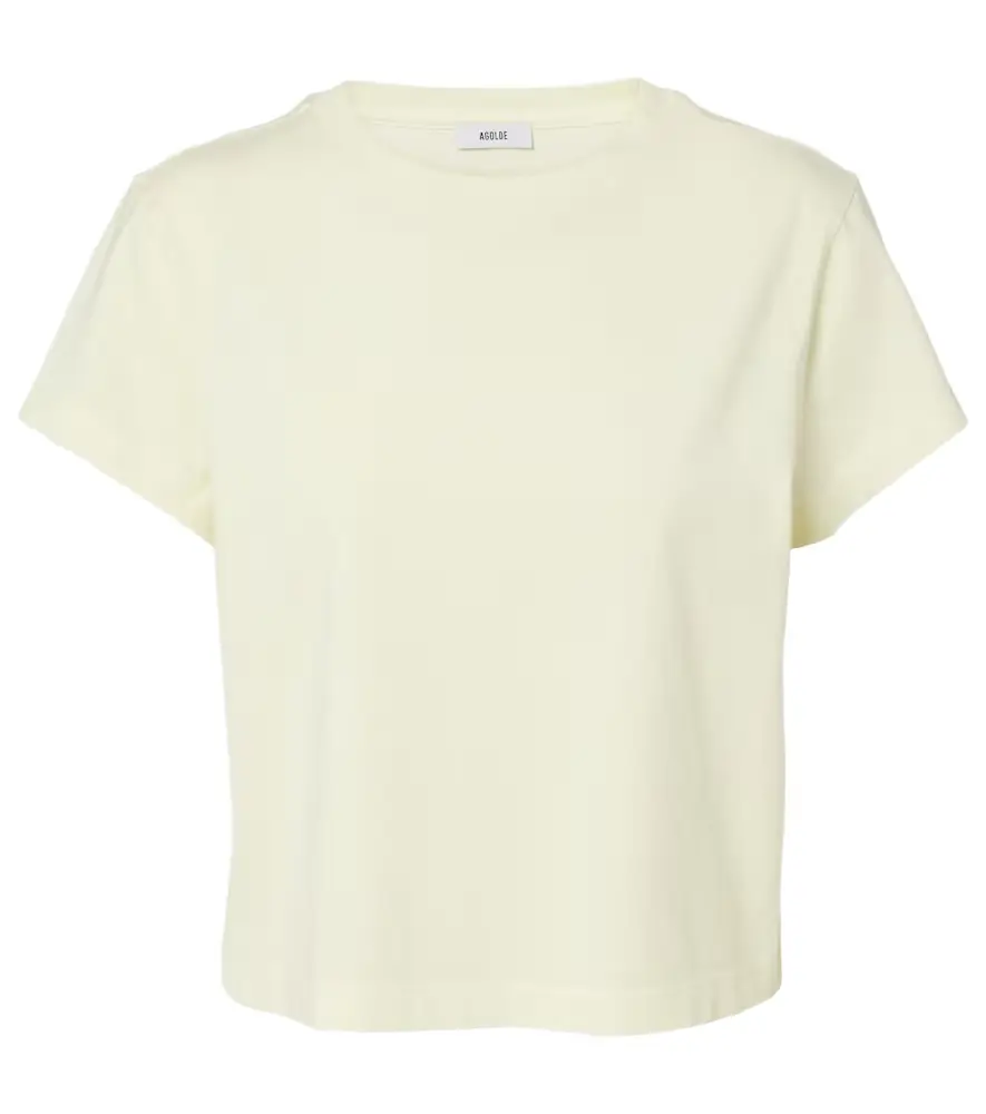 Agolde Adine cropped cotton jersey T-shirt