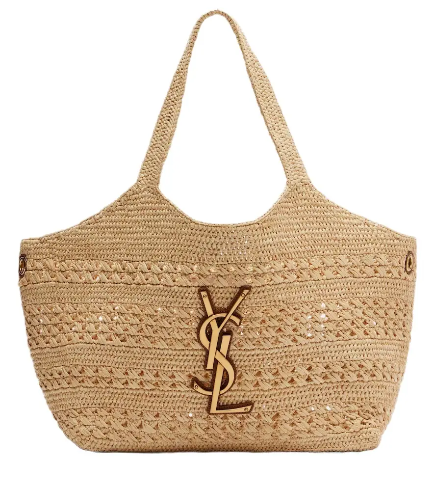 Saint Laurent Icare Medium raffia shopper
