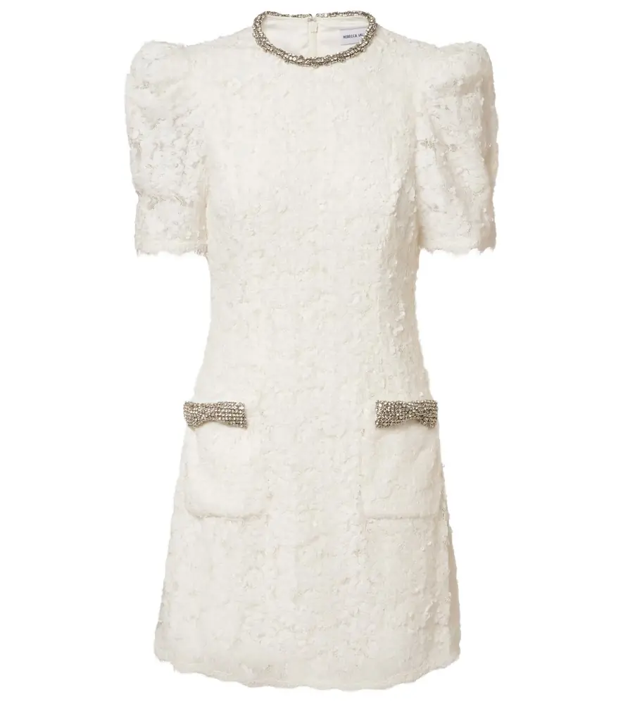 Rebecca Vallance Bridal Dillon embellished lace minidress