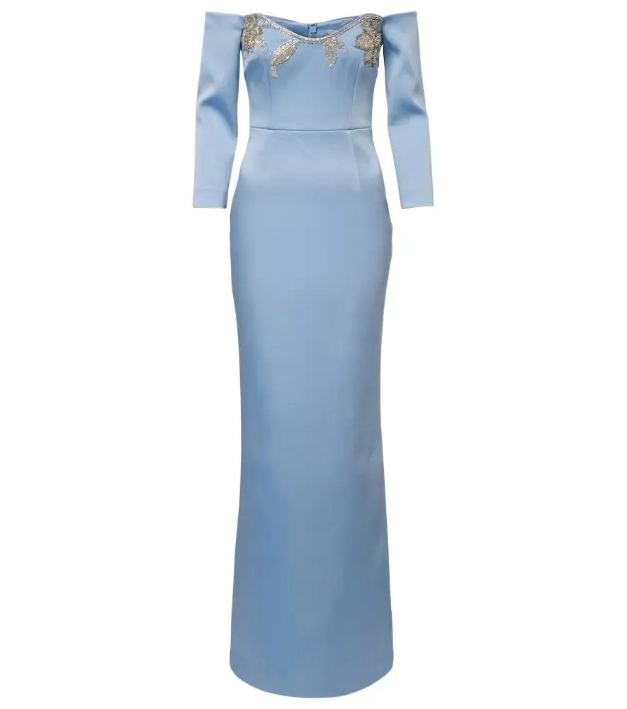 Rebecca Vallance Kai embellished satin bustier gown