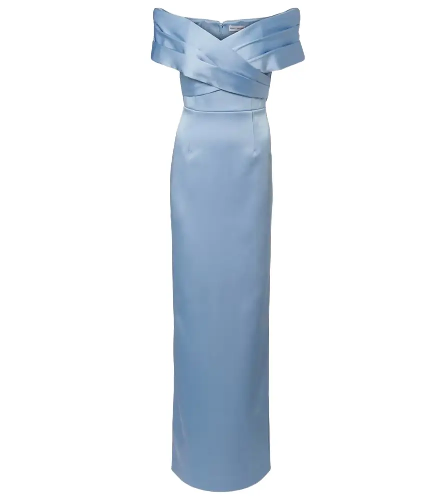 Rebecca Vallance Kai off-shoulder satin gown