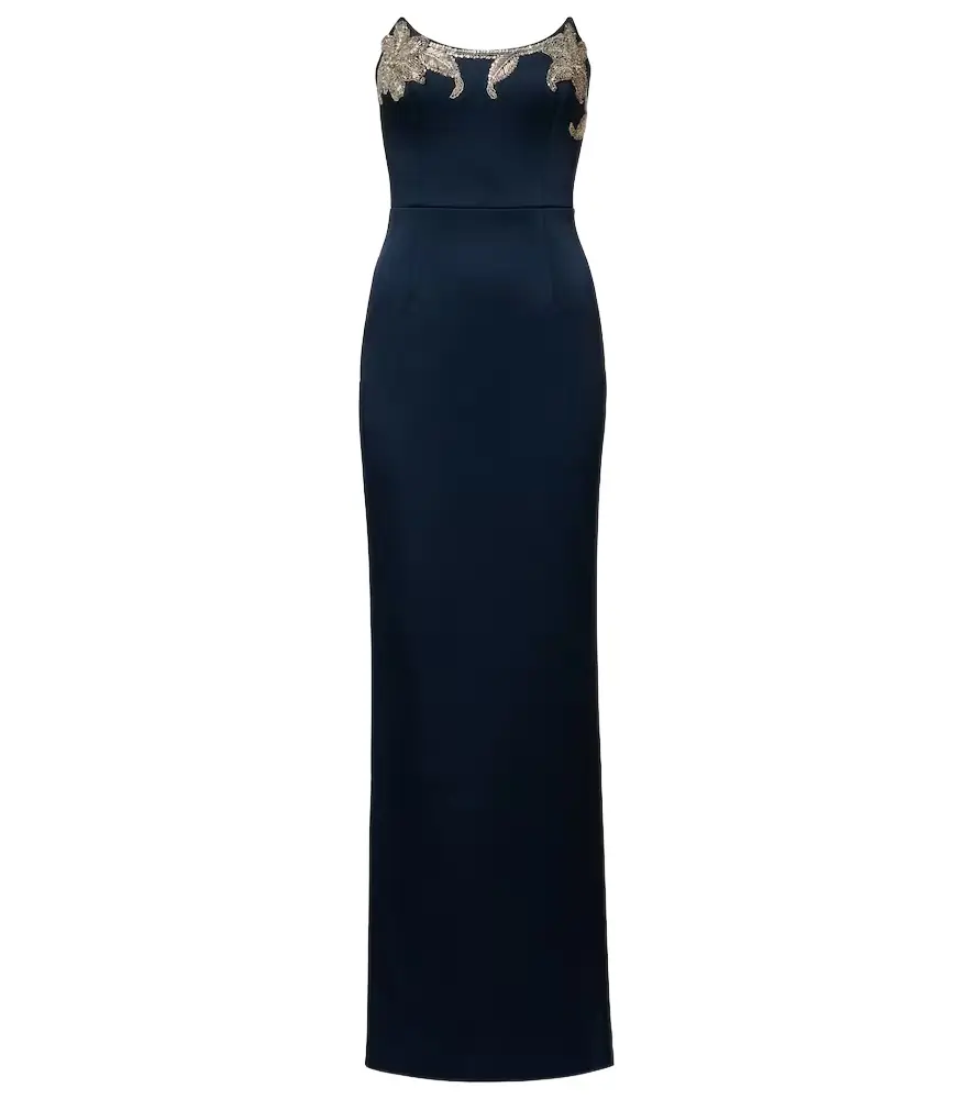 Rebecca Vallance Lessa embellished satin bustier gown