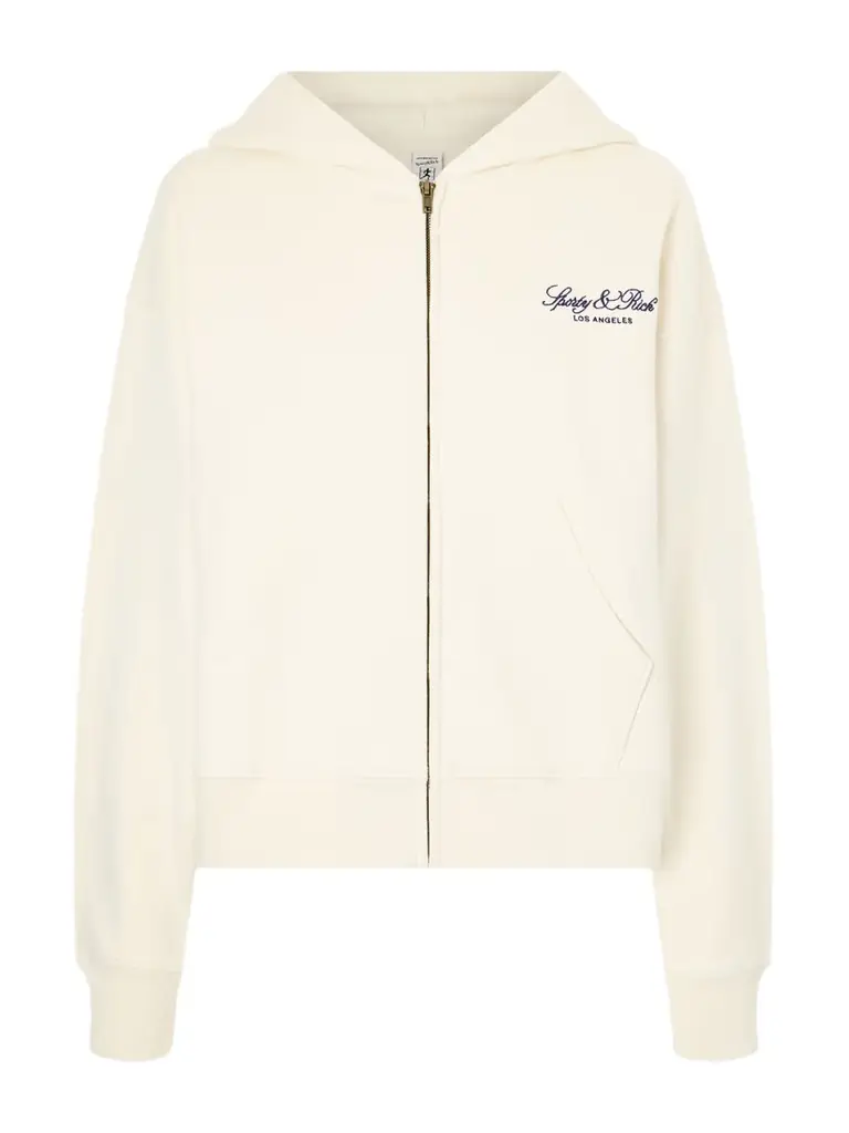 Sporty & Rich Vendome La Embroidered Cotton-fleece Hoodie