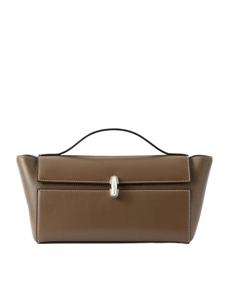 Savette Symmetry Trapeze Pochette Leather Tote