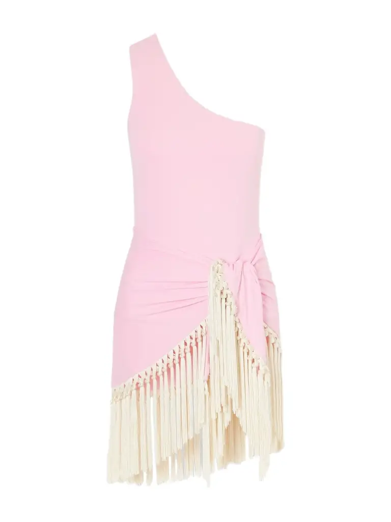 Taller Marmo Yacare Swimsuit And Fringed Pareo Set