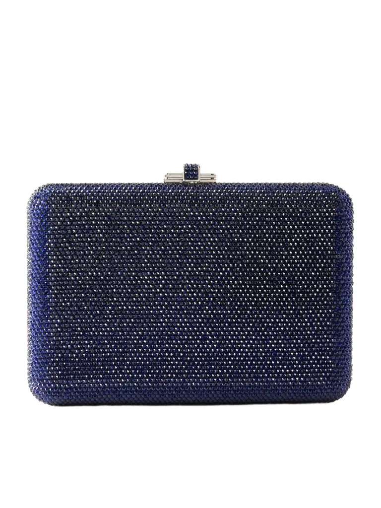 Judith Leiber Couture Slim Slide Crystal-embellished Silver-tone Clutch