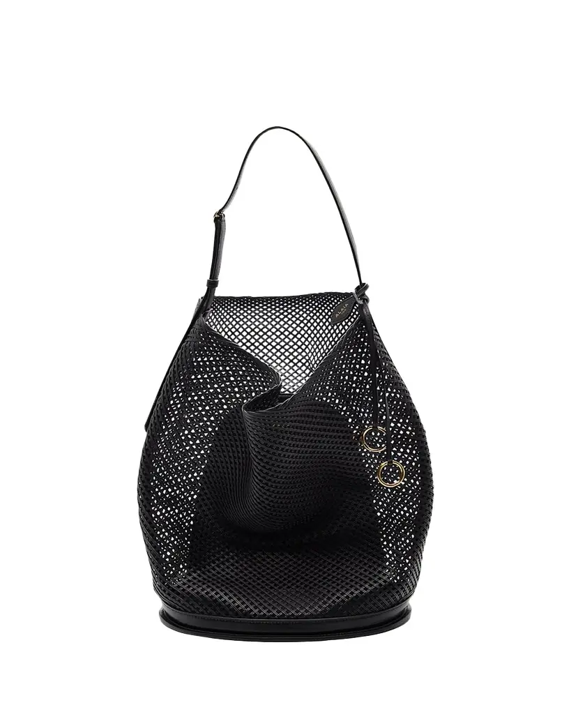 ALAIA Large Leather Net Hobo Bag - Women's Bags