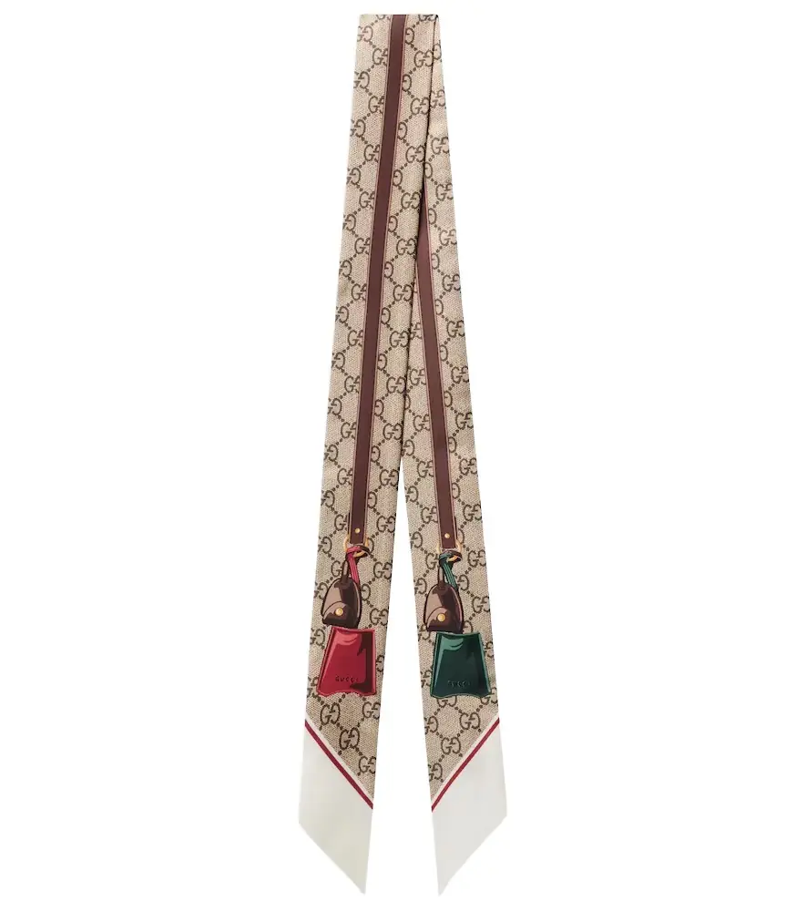 Gucci GG printed silk twill scarf