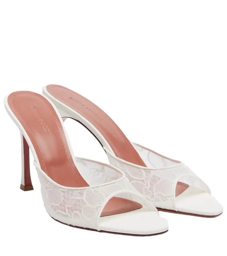 Amina Muaddi Alexa lace mules