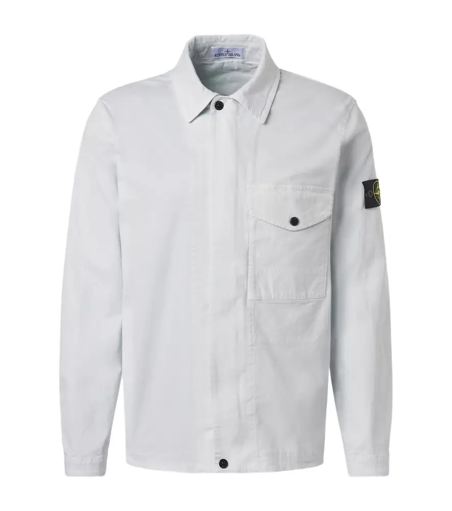 Stone Island Compass cotton canvas overshirt
