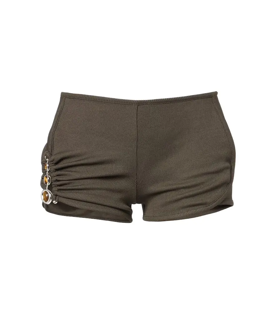 Christopher Esber Droplet Crystal embellished ruched shorts