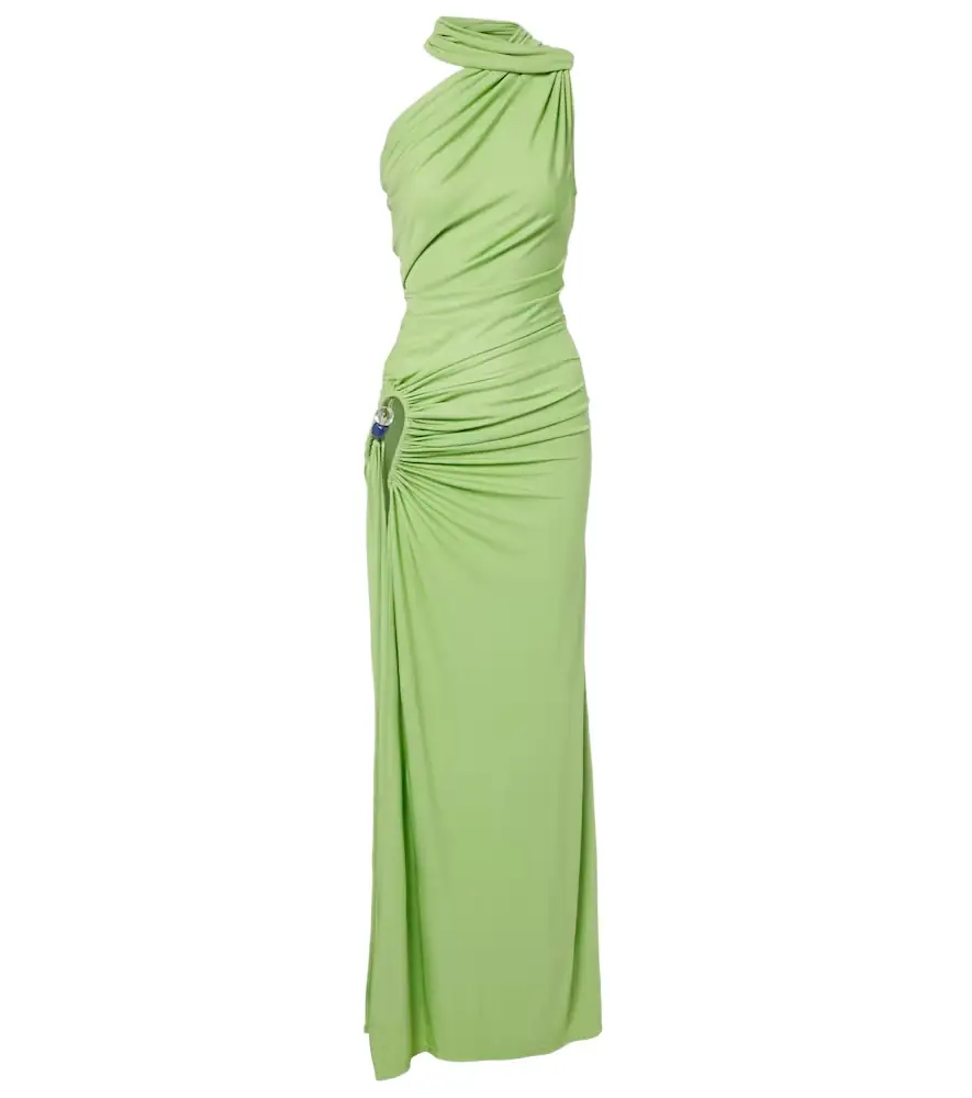 Christopher Esber Cutout embellished draped maxi dress