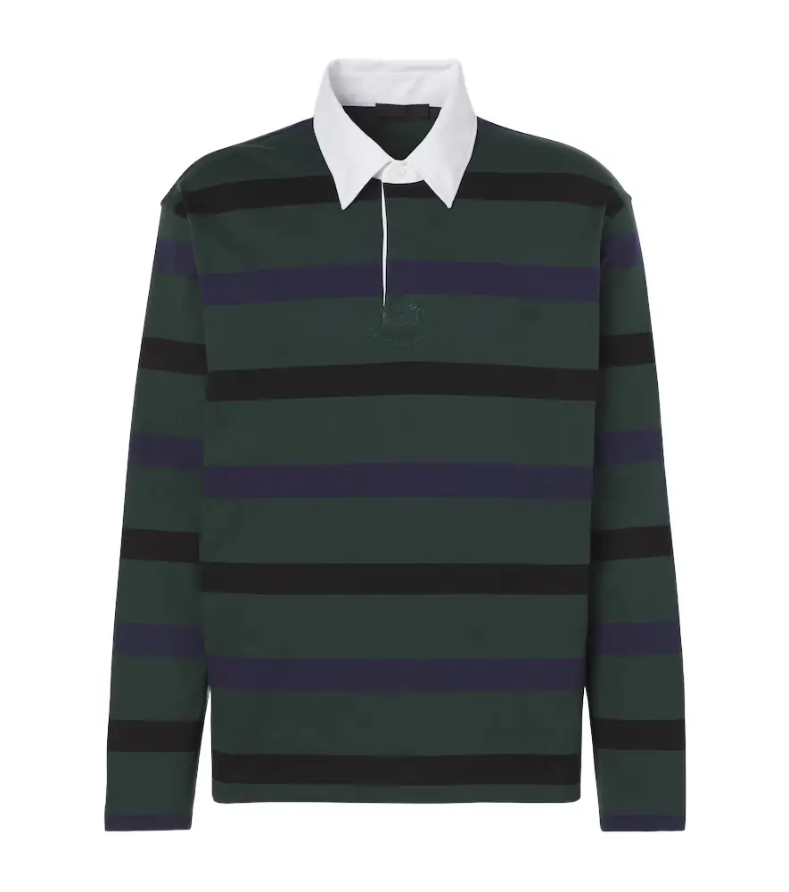 Prada Striped cotton polo shirt