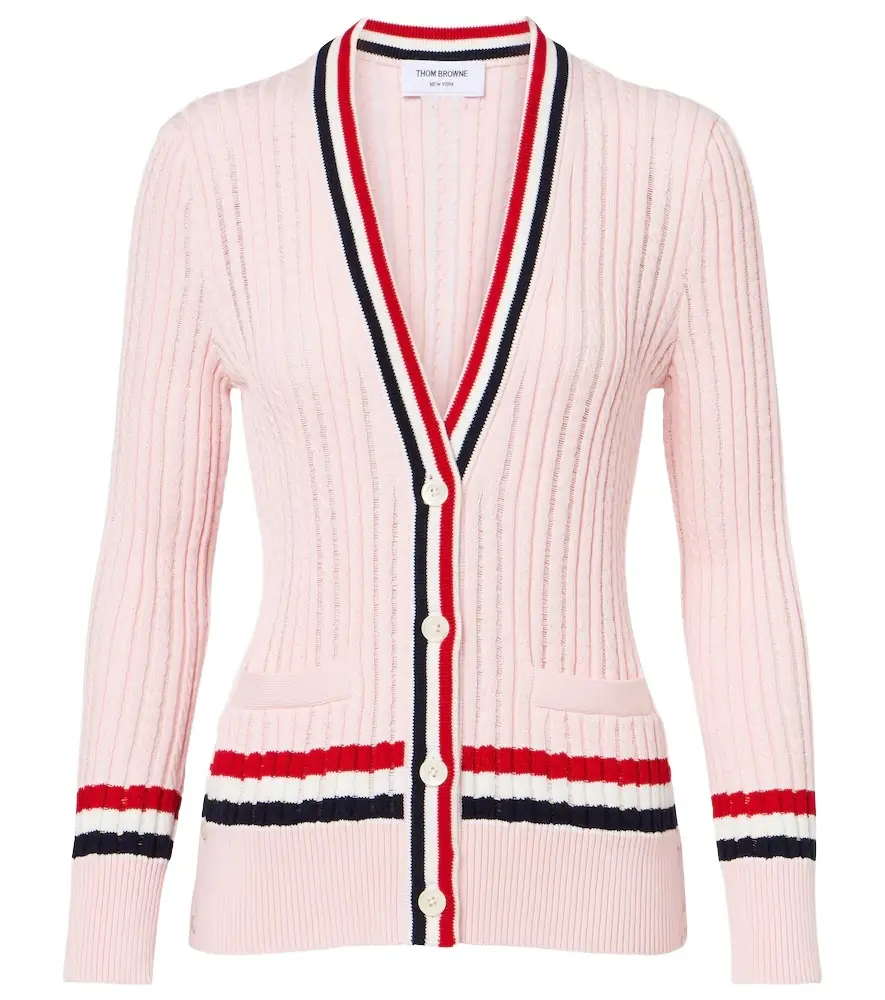 Thom Browne Cable-knit cotton cardigan