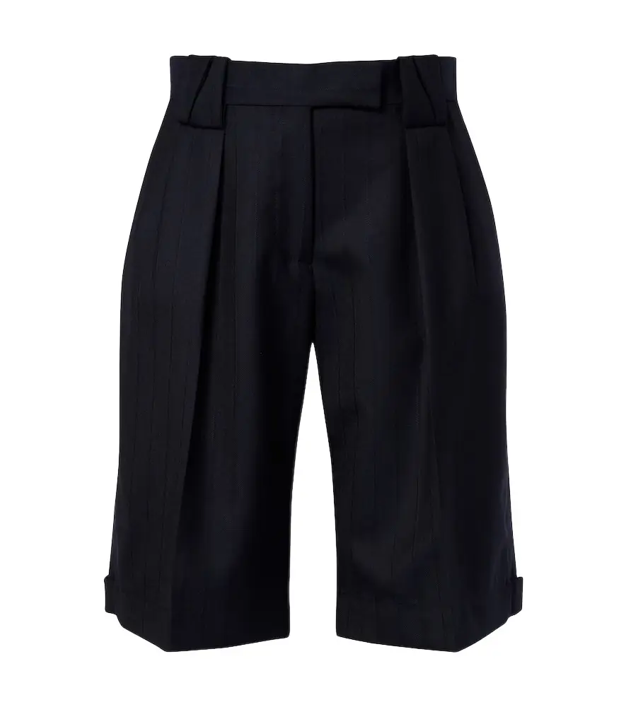 Versace Pinstriped virgin wool Bermuda shorts