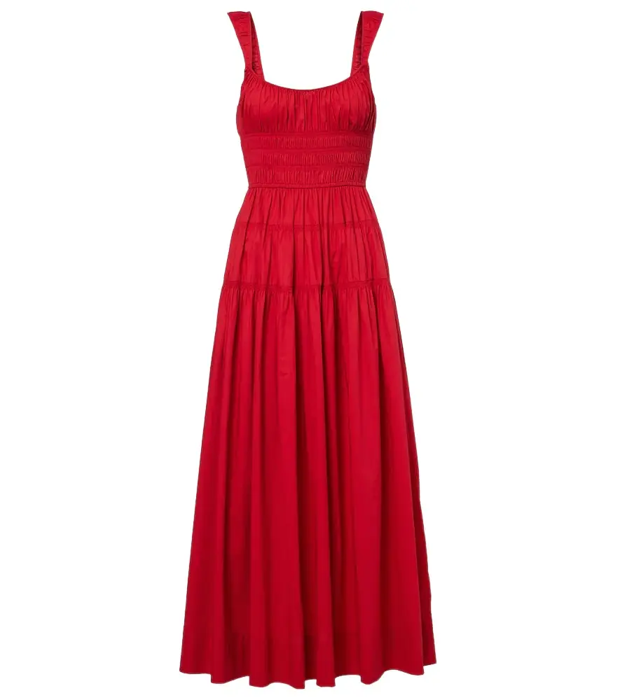 Doen Dôen Clover shirred cotton poplin maxi dress