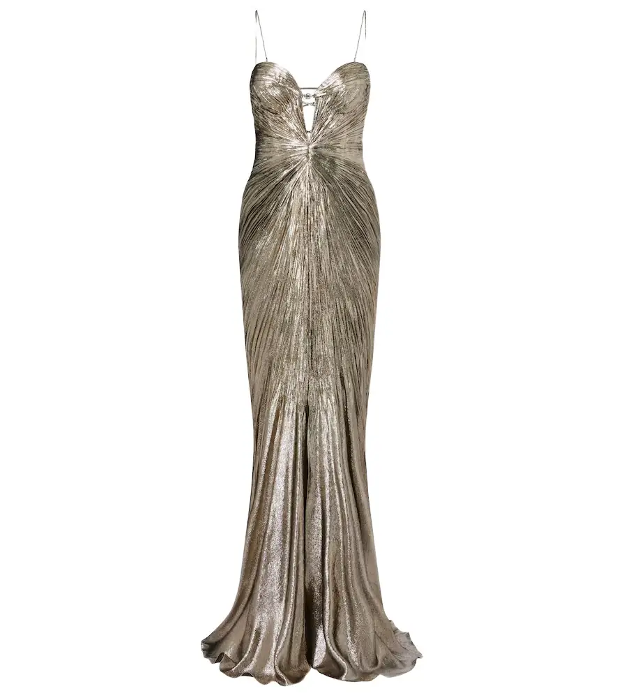 Maria Lucia Hohan Dakota lamé chiffon gown