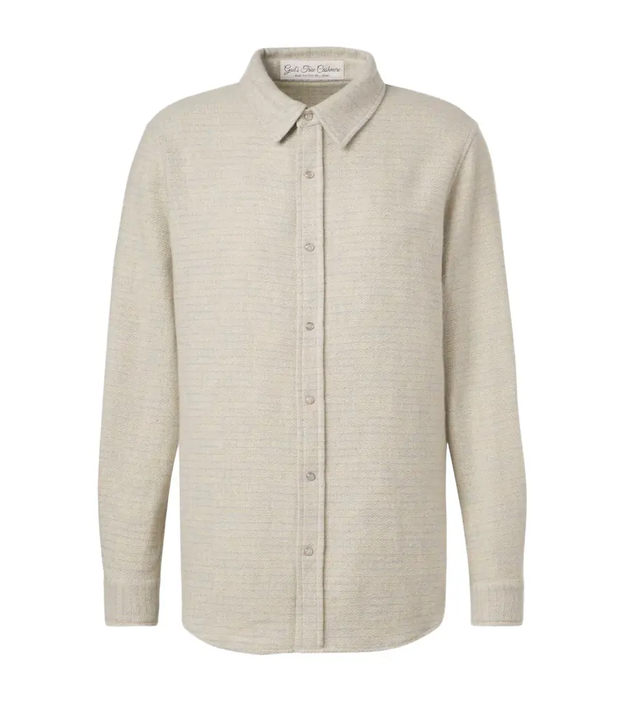 God's True Cashmere Checked cashmere shirt with quartz