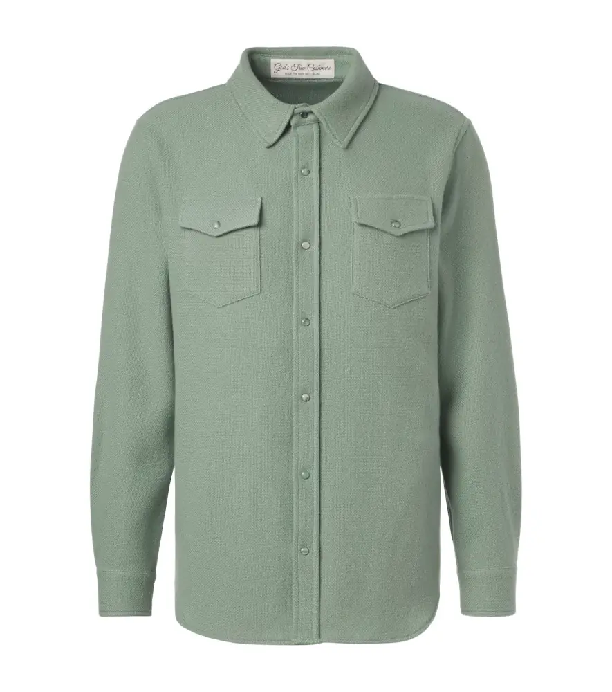God's True Cashmere Cashmere shirt with emeralds