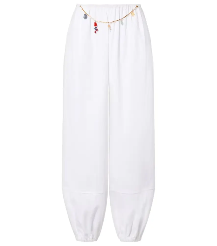 Stella McCartney Embellished cotton tapered pants
