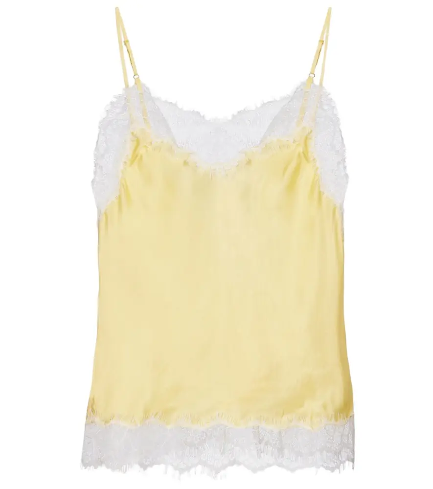 Poupette St Barth Zely lace-trimmed satin camisole