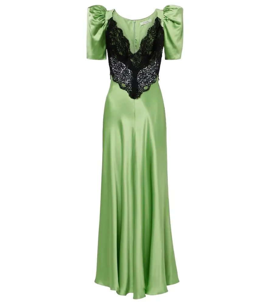 Rodarte Lace-trimmed silk cocktail dress