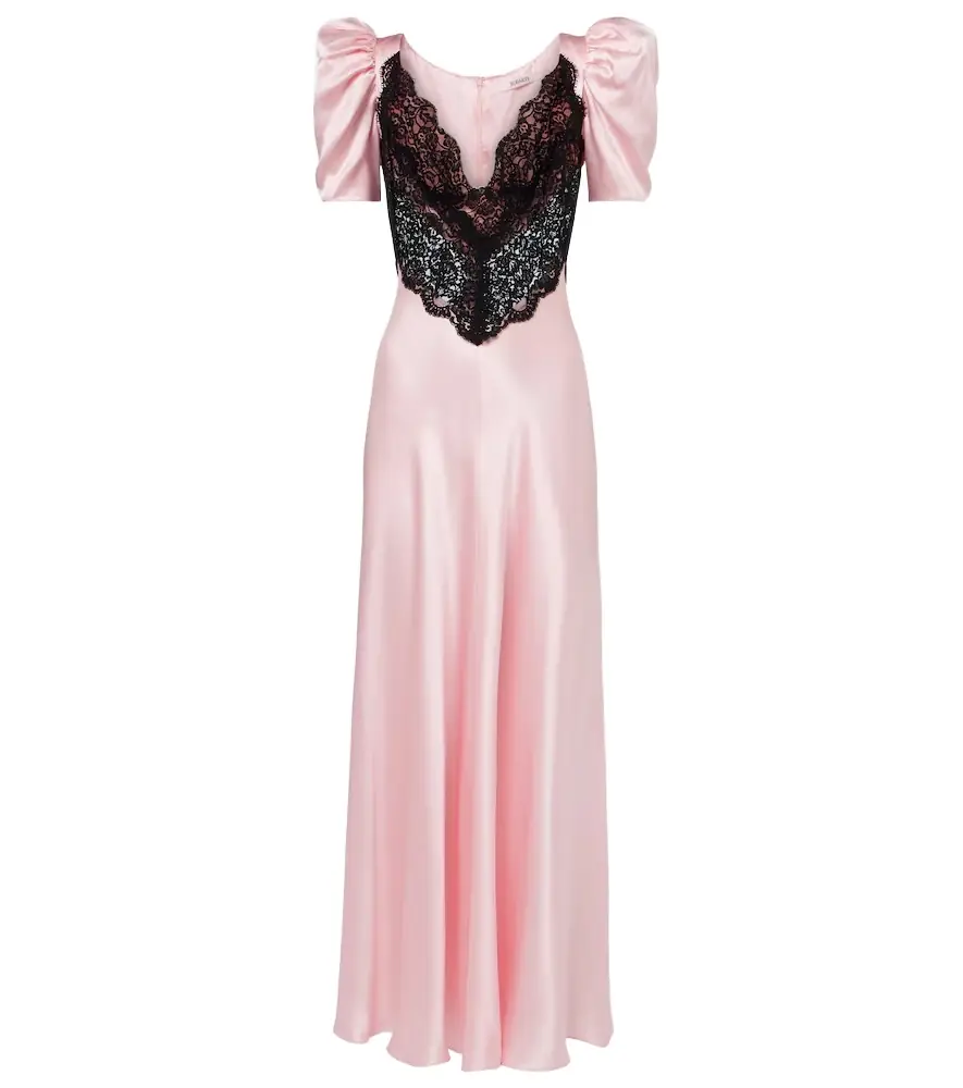 Rodarte Lace-trimmed silk cocktail dress