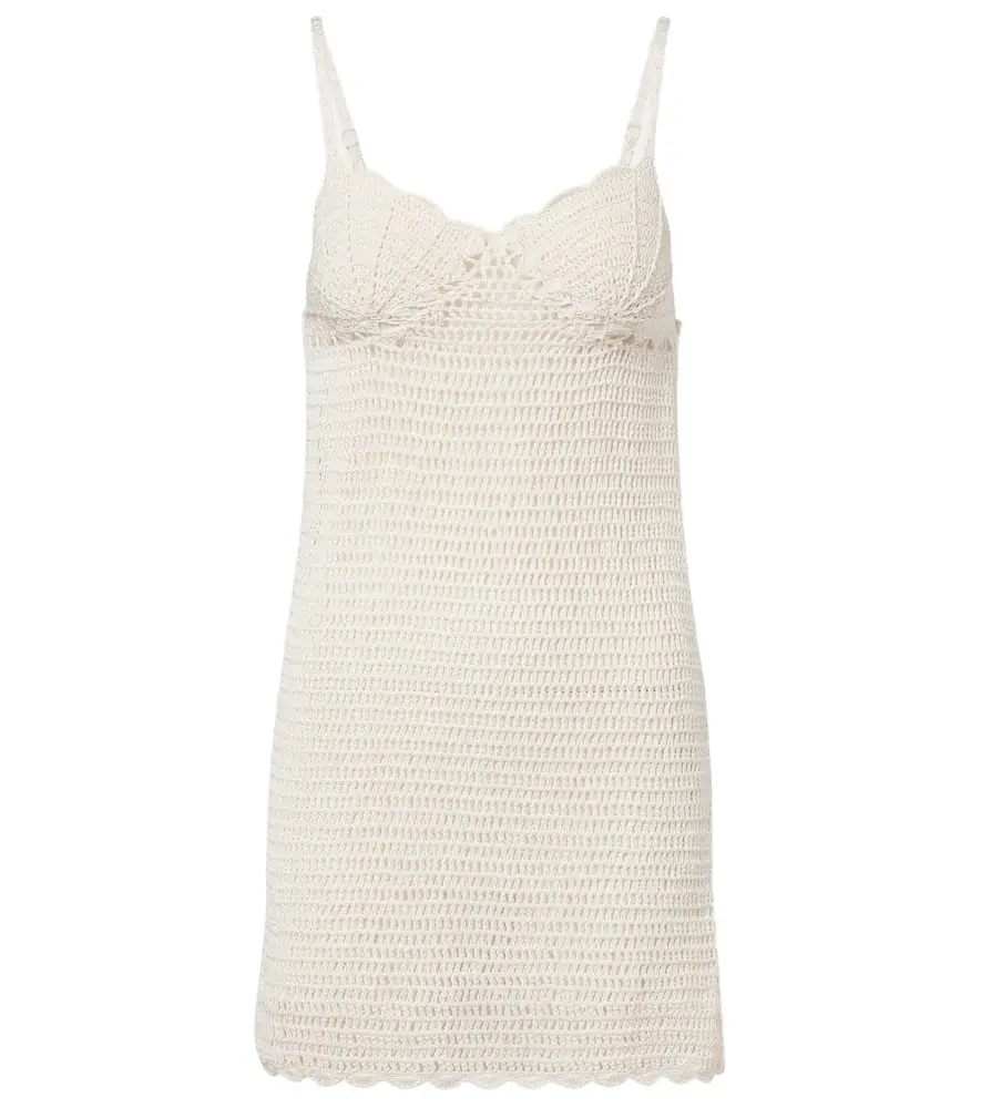 Anna Kosturova Crochet scalloped cotton minidress