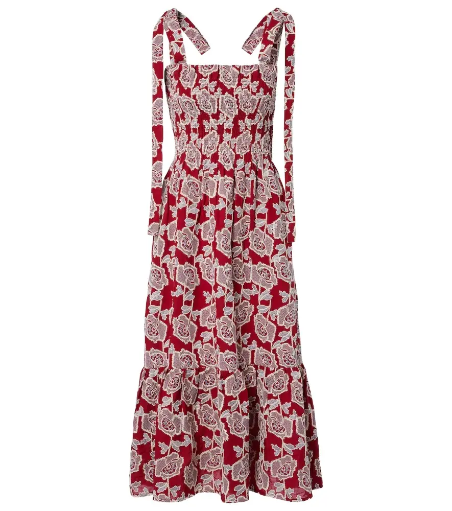 Erdem Floral cotton-blend lace midi dress