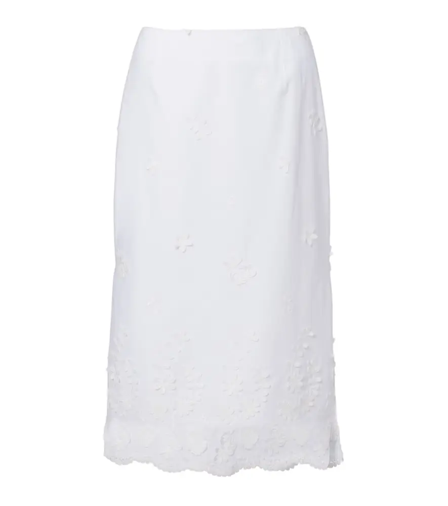 Altuzarra Malik embroidered cotton midi skirt