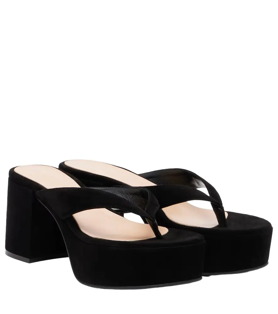 Gianvito Rossi Suede platform thong sandals