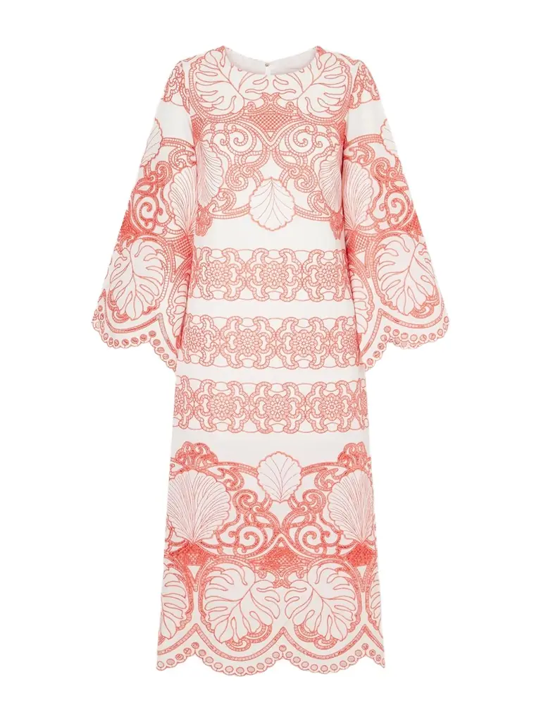 Borgo de Nor Seraphina Broderie Anglaise Cotton-blend Poplin Midi Dress