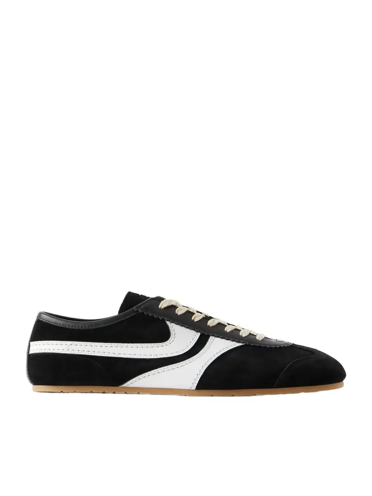 Dries Van Noten Leather-Trimmed Suede Sneakers