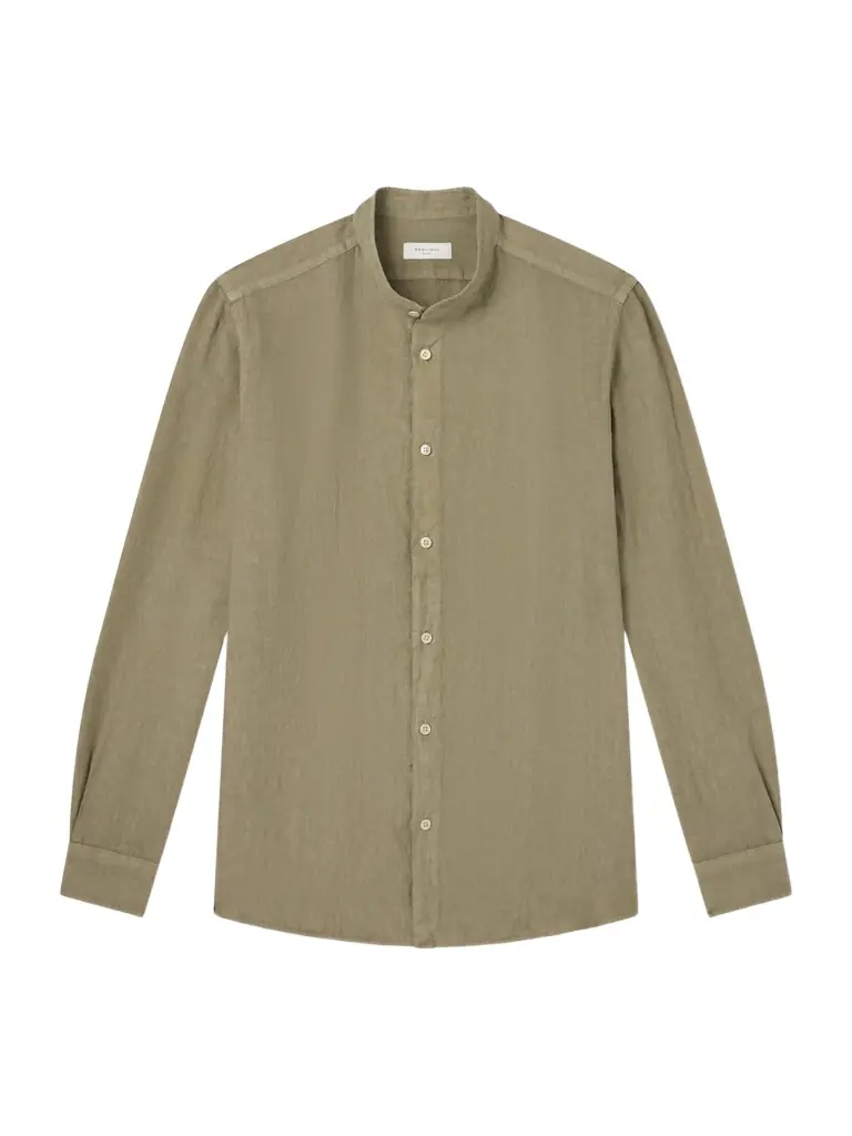 Boglioli Grandad-Collar Linen Shirt - Men - Women's Clothing
