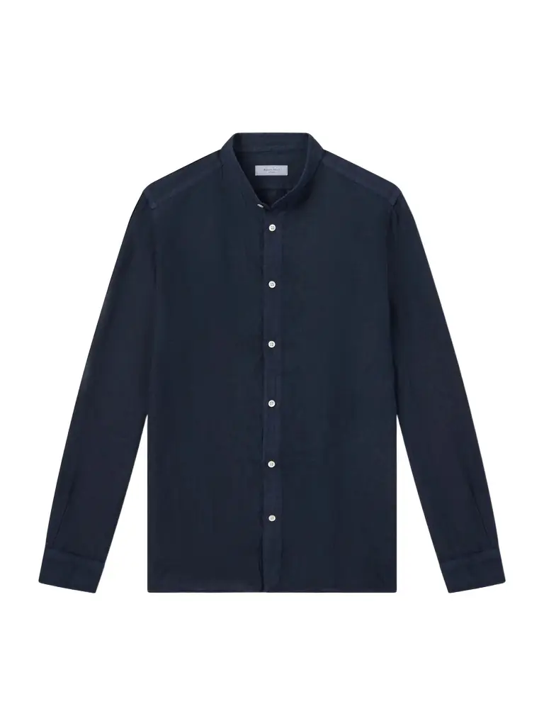 Boglioli Grandad-Collar Linen Shirt - Men